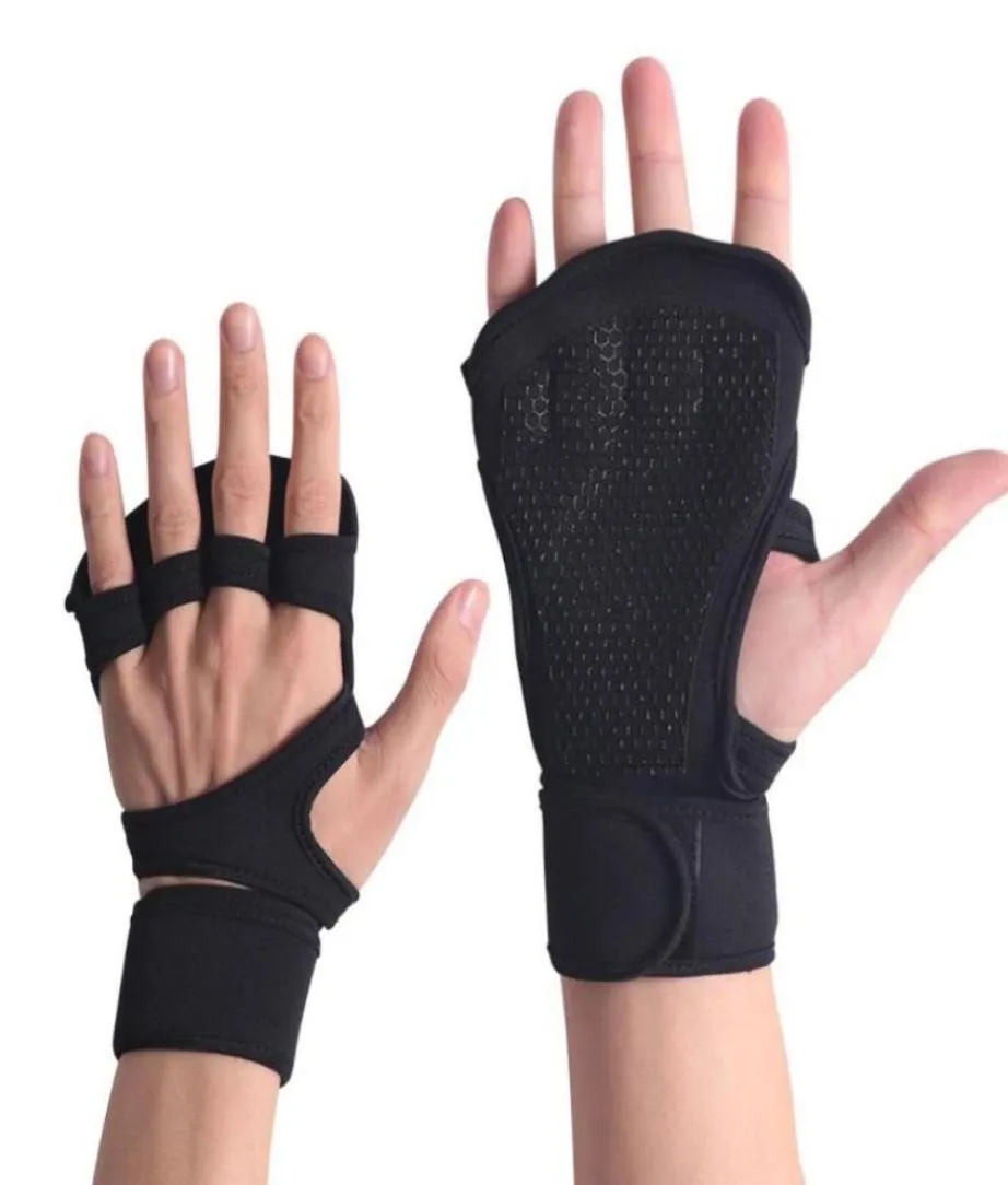 Weight Lifting Gloves Training Gym Grips Fitness Pullup Crossfit Bodybuilding Gym Wristbands Hand Palm Protector Glove6560107