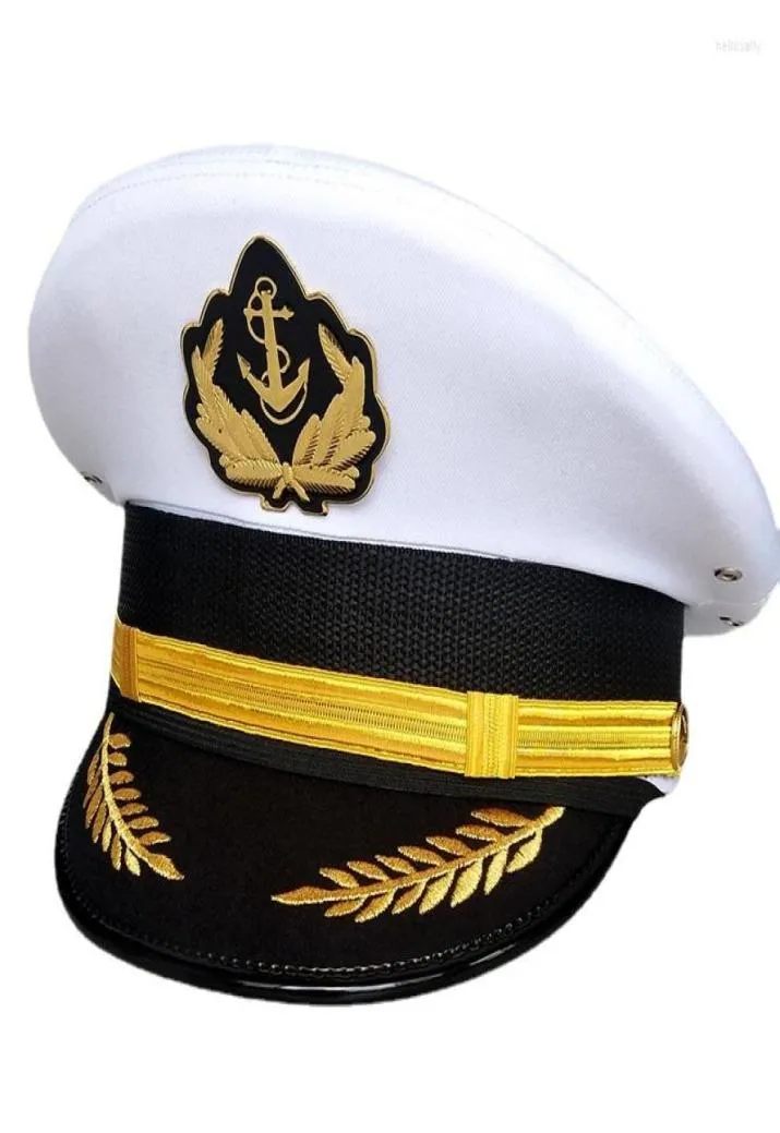 Berets US Navy Caps US Army Military Yacht Captain Hat Sailor Officer Visor Ship Cap Boat Hats For Adult Kid Men Women7929377