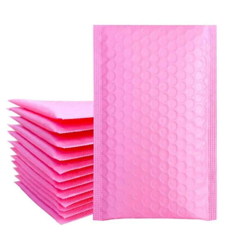 10pcs5x7inch130180mm rose clair Poly bulle Mailer enveloppe rembourrée sac d'expédition auto-scellant enveloppe à bulles 8422453