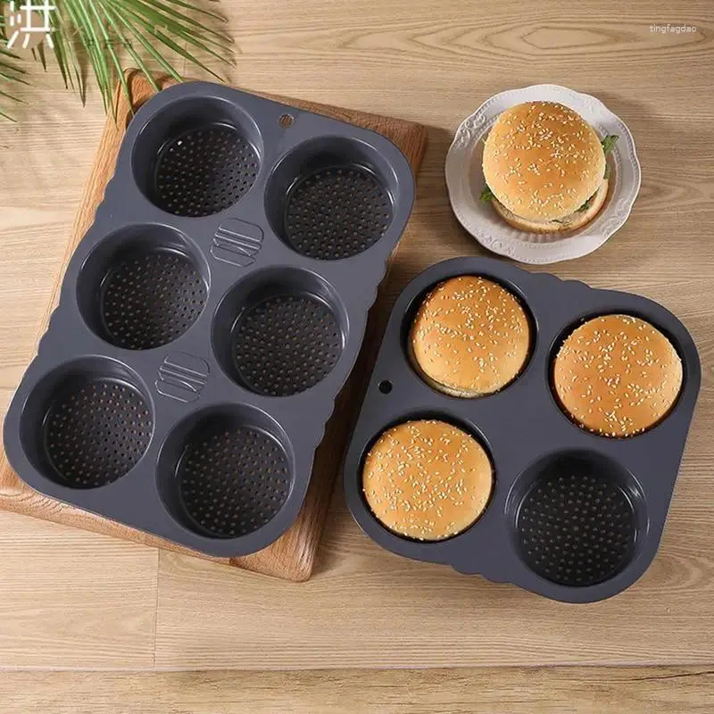 Stampi Da Forno Stampo Panini Hamburger In Silicone Stampo Muffin