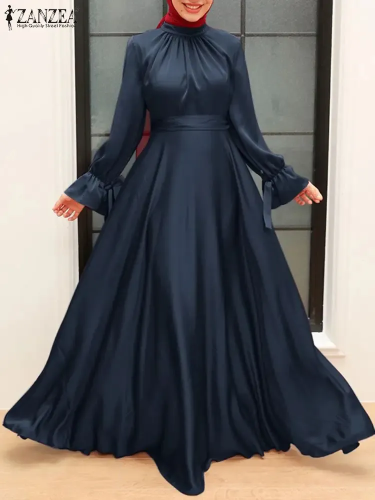 chinese dress ladies Vintage Solid Shirt Dress Women Spring Sundress ZANZEA Casual Long Sleeve  Maxi Vestidos Female V neck Baggy Robe 7 main image 1