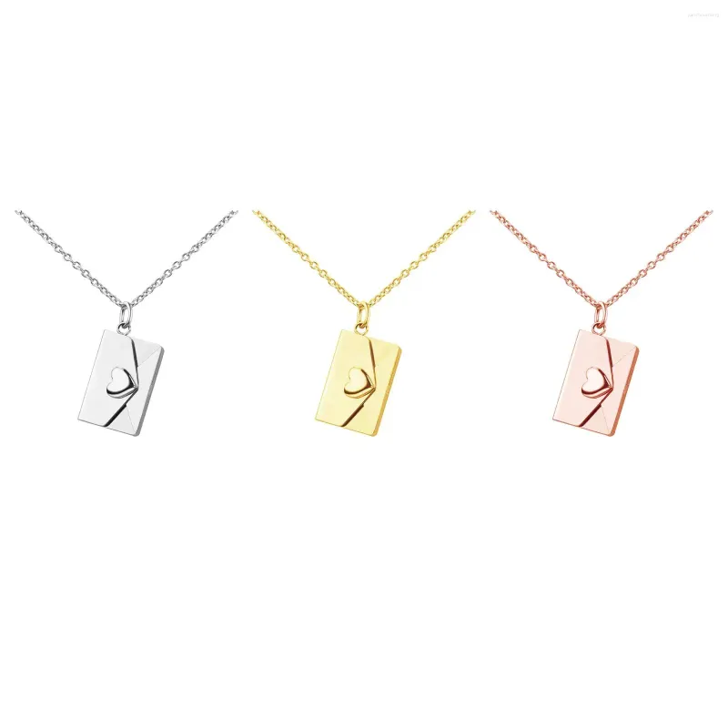 Pendentif Colliers Amour Coeur Lettre Enveloppe Collier À La Mode Femmes Saint Valentin Pour Sa Maman Femme Filles Cadeaux De Mère