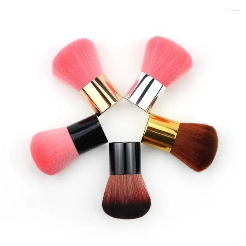 Pennelli per trucco Pennello Kabuki Blush Bronzer Fondotinta in polvere sciolto Capelli sintetici Piatti con coperchio Custodia Contorno Strumenti di bellezza