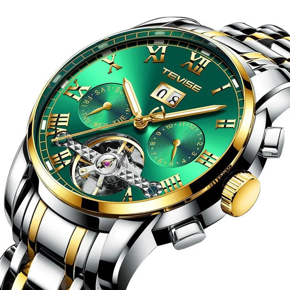 designer herenhorloges automatisch horloge diamant 41mm fijn staal mode kalender waterdicht man gouden beweging horloges263N