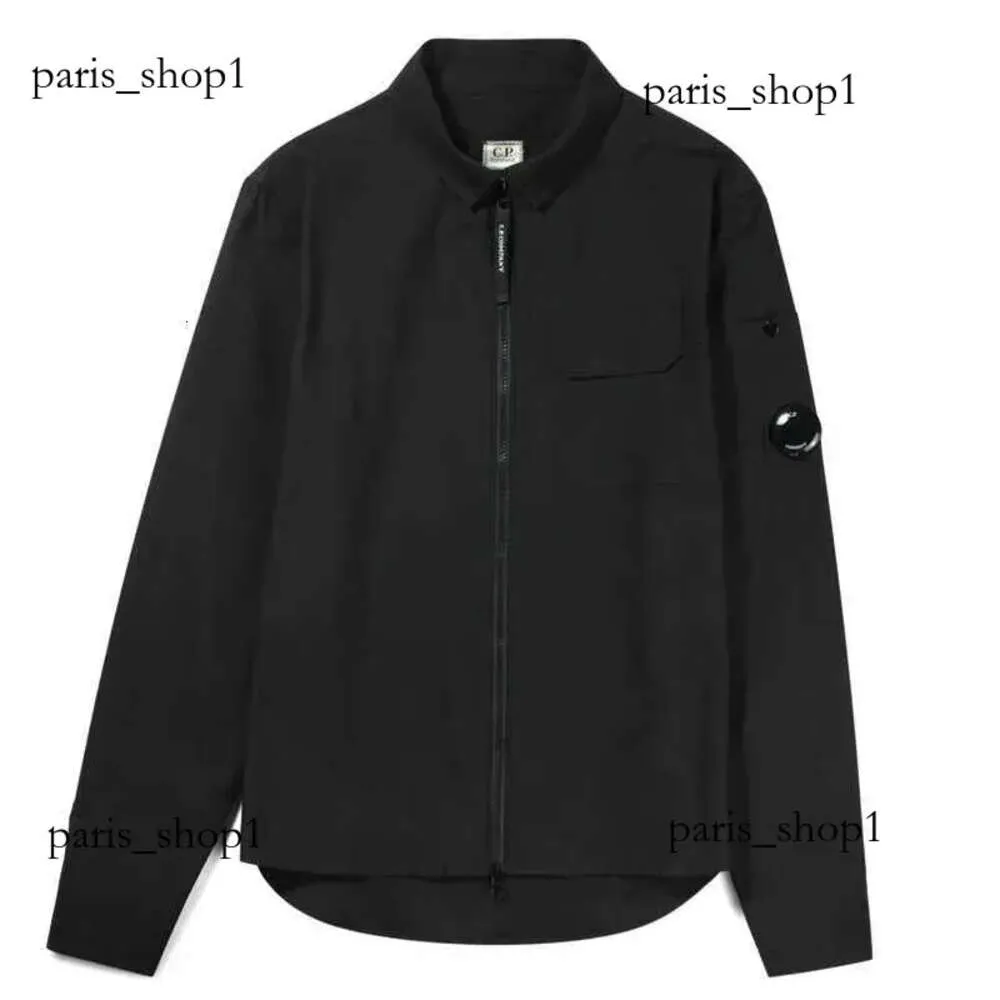 남성용 재킷 2023 스프링 캐주얼 까마귀 CP 셔츠 긴 슬리브 재킷 주머니 회사 고글 렌즈 장식 지퍼 지퍼 얇은 영국 하이 스트리트 코트 533