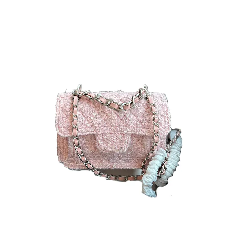 Chanells shag geweven controle CC diamant tas wollen kanaaltassen roze ketting mode casual premium enkele schouder straddle tas