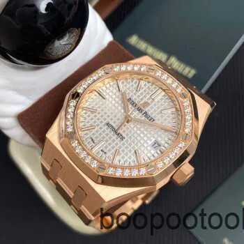 Audema Pigu Royal Oak Offshore Watches Swiss Made Royal Oak Series 15451or Rose Gold Original Diamond White Dial Mens Womens Unisexe Fashion Leisure Business S YLJ9