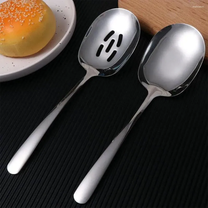 Spoons Restaurant Dinnerware Cooking Stainless Steel Tableware Buffet Utensils Slotted Scoop Serving Spoon