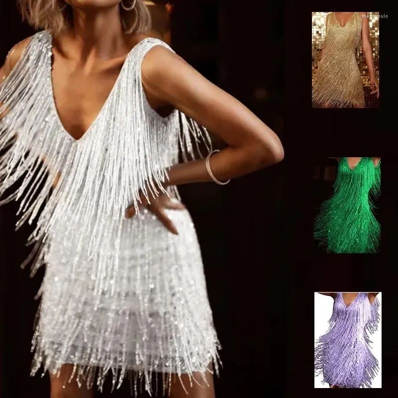 Сценическая одежда, женская одежда/юбка с кисточками для чачи, элегантное темпераментное сексуальное танцевальное платье с глубоким V-образным вырезом и открытой спиной