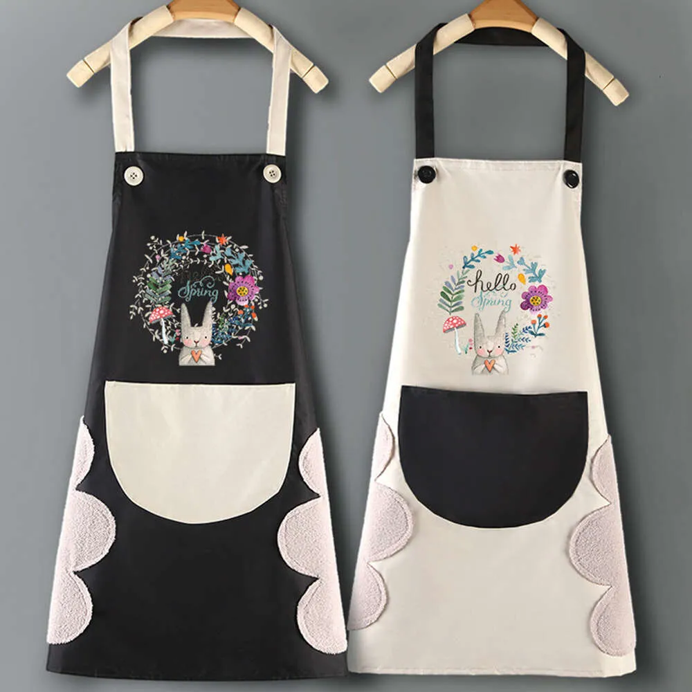 새로운 방수 방수 CTUE Rabbit Apron Kitchen Aprons 여성 남성 여성 성인 허리 얇은 통기성 남성 작품