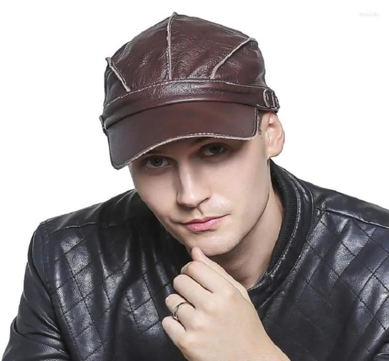 Visors Male Hat Men39s Caps Fashion Leisure Spring Autumn Winter Thin Style Flat Hats Sheep Leather Men6653100