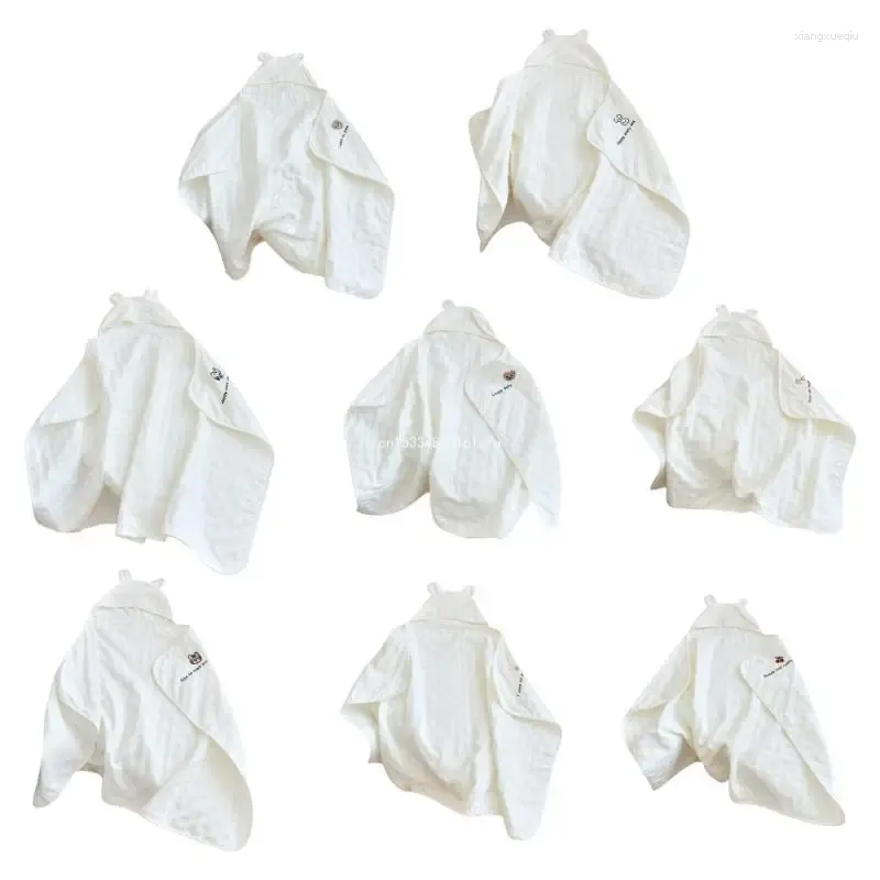 Blankets Children Cotton Hooded Poncho Bathrobe 6-Layers Bath Towel Swaddles Wrap Blanket Dropship