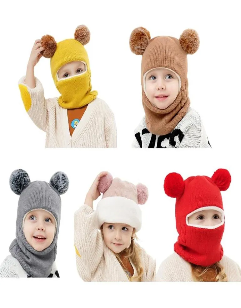 Bérets 27 T, chapeau à capuche, chapeaux de neige pour enfants, bonnet à oreillettes doublé en polaire L5YB8179756