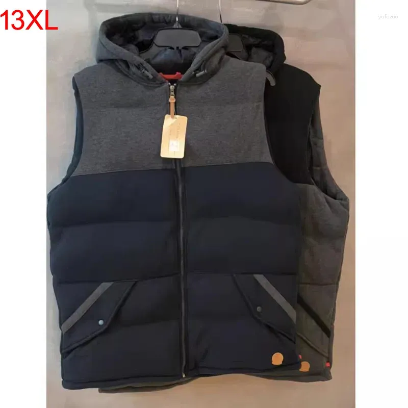 Herrenwesten Plus Größe 12XL 13XL Herren ärmellose Weste Jacken Wintermode männliche Baumwolle gefütterte Mäntel warme Westen 11XL 175 kg