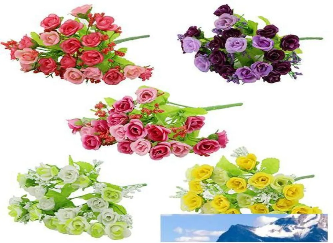 Decorative Flowers 1 Bouquet 21 Head Artifical Fake Rose Weeding Party Home Decor Silk Flower4310751