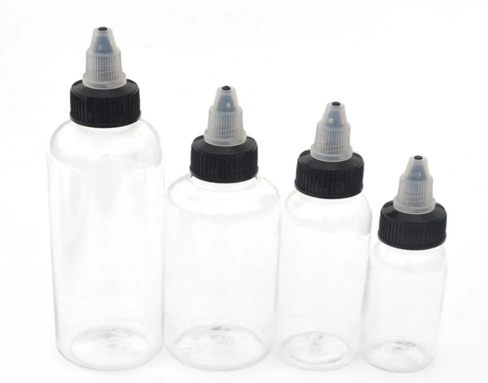 100 pezzi E liquido 30 ml 60 ml 100 ml 120 ml Bottiglie contagocce in plastica PET a forma di penna Bottiglia vuota di unicorno con tappi spenti T2008198392940