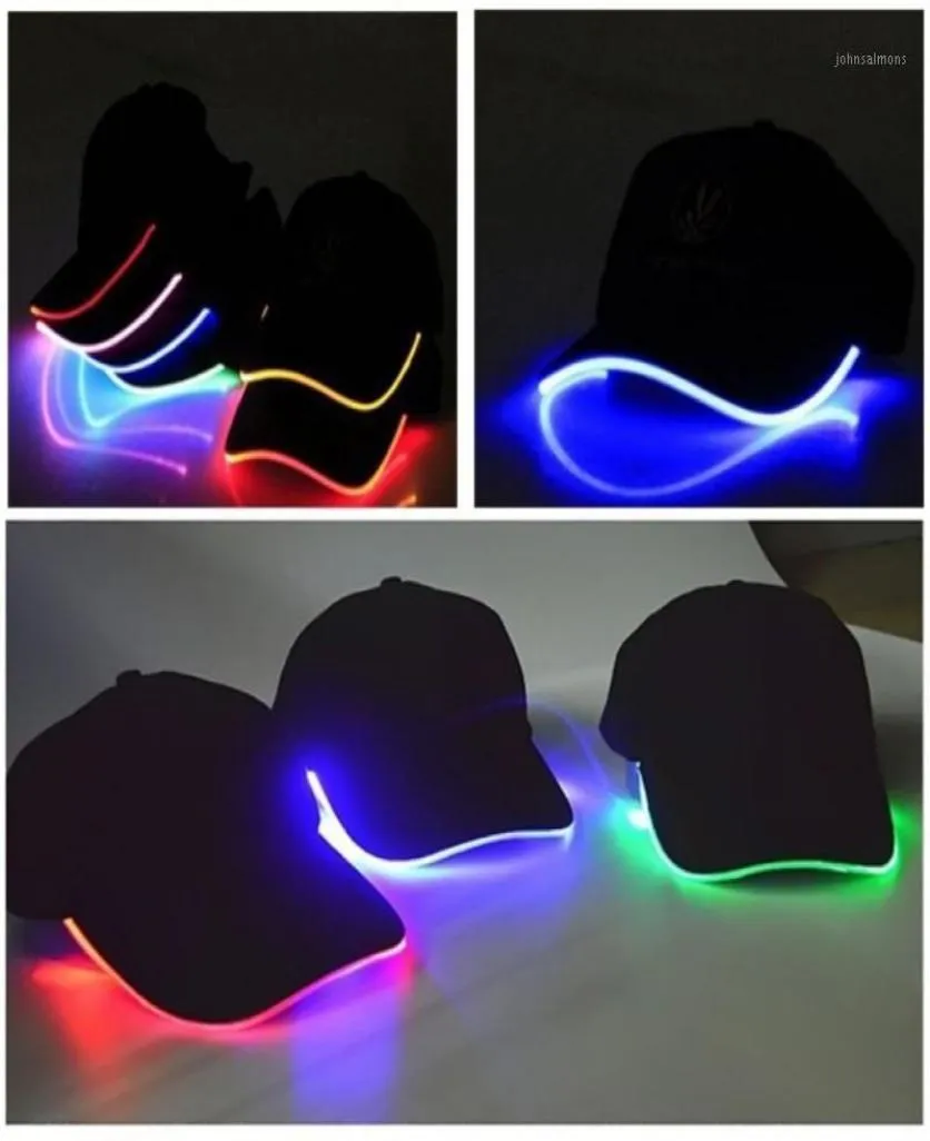 Nieuw design LED-oplichtende baseballpetten Gloeiende verstelbare hoeden, perfect voor feest Hiphop4466035