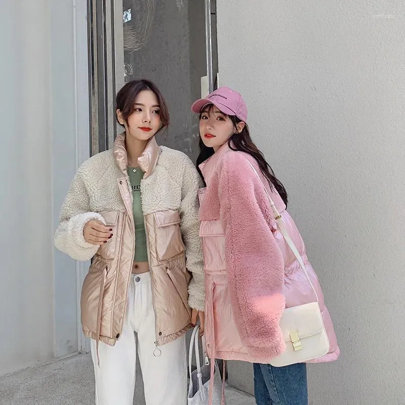 Outdoor Jackets Po Shoot Friend-2023 Bright Surface Ke Li Rong Style Korean-style Down Jacket Women's Hooded Long Cotton Coat C