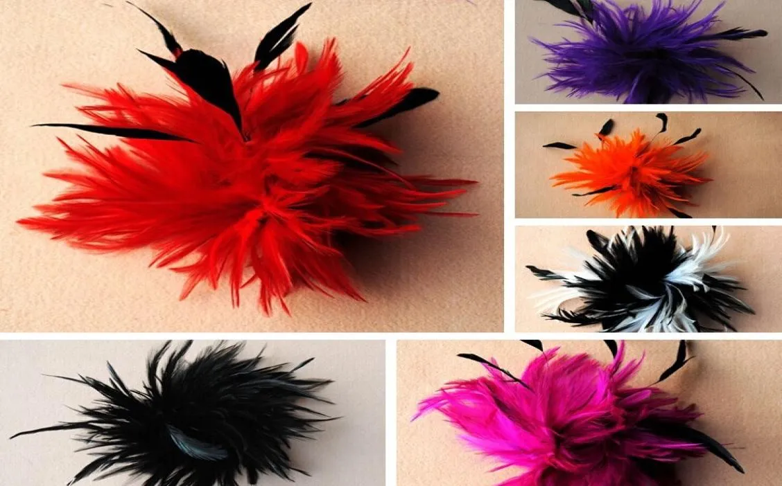 2020 Fashion Women Party Wedding Flower Feather Head Hair Clip Barrette Hat Bride Headband Belly Dance Latin Dance Hairpin6770855