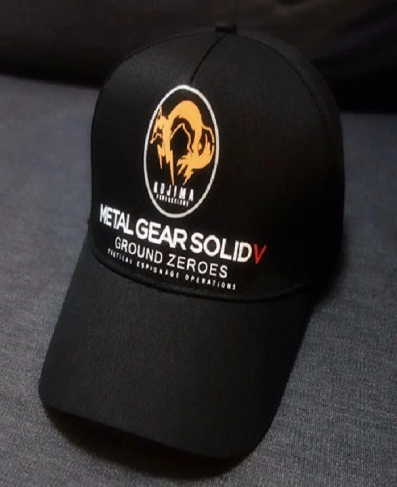 Metal Gear Solid V 5 Ground Zeroes Mgs5 Fox logo Cap Collection Hat Justerbar Snapback Baseball Cap Black Color1530058