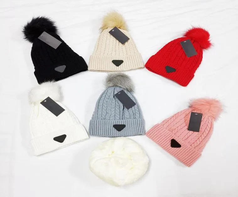 Designer Pom Pom Beanie Tinta unita Marca Donna Sport Cappelli da sci Autunno Inverno Modello di stampa Cappello lavorato a maglia2887444