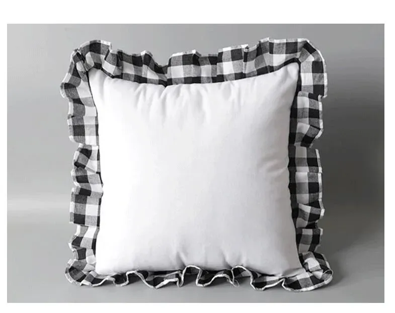 Sublimation Blank Pillow Case Red Lattice DIY Heat Transfer Printing Cushion Cover Throw Sofa Pillowcover Home Decor C0427