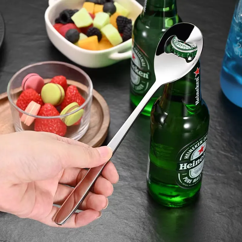 304 Stainless Steel Bottle Opener New Design Korean Spoon Dinner Spoon Household Thickened Rice Spoon LX6278