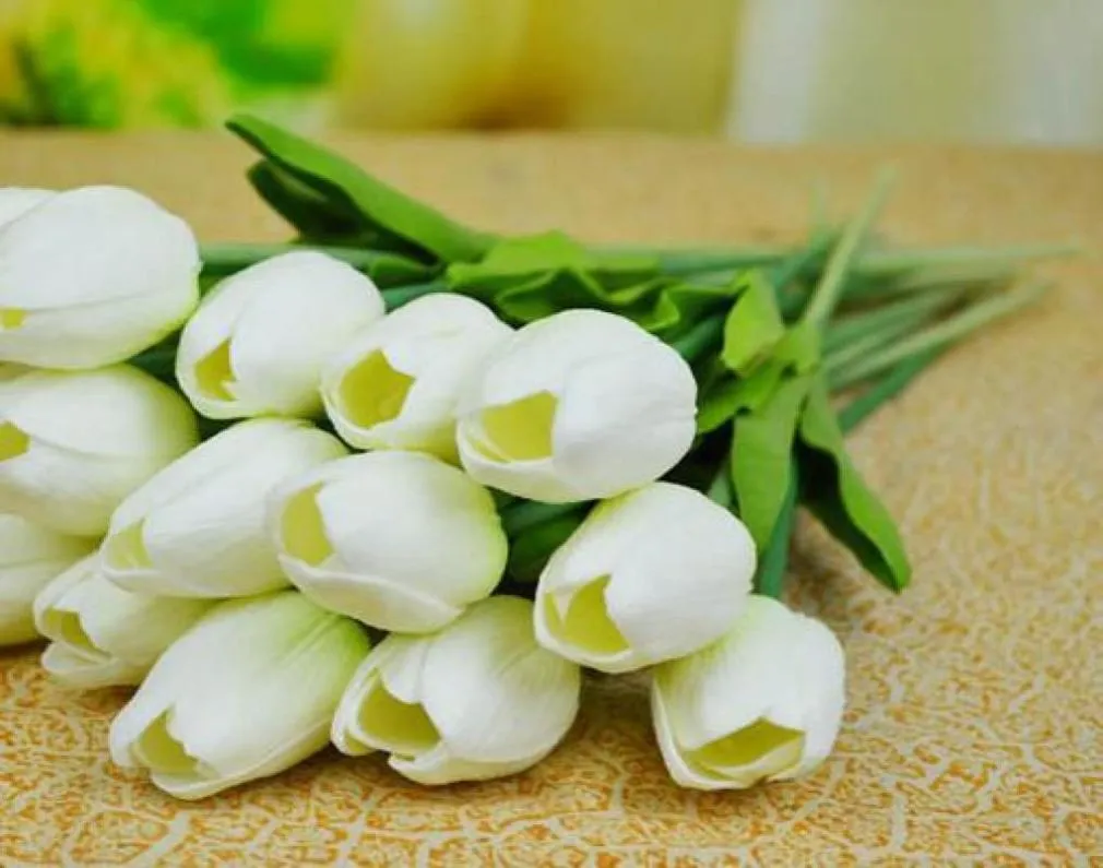 Latekse Real Touch Tulips Flowers 24pcs 30 cm PU sztuczna symulacja Tulip Flower for Wedding Bridal039s Bukiety Home Decoratio6017211