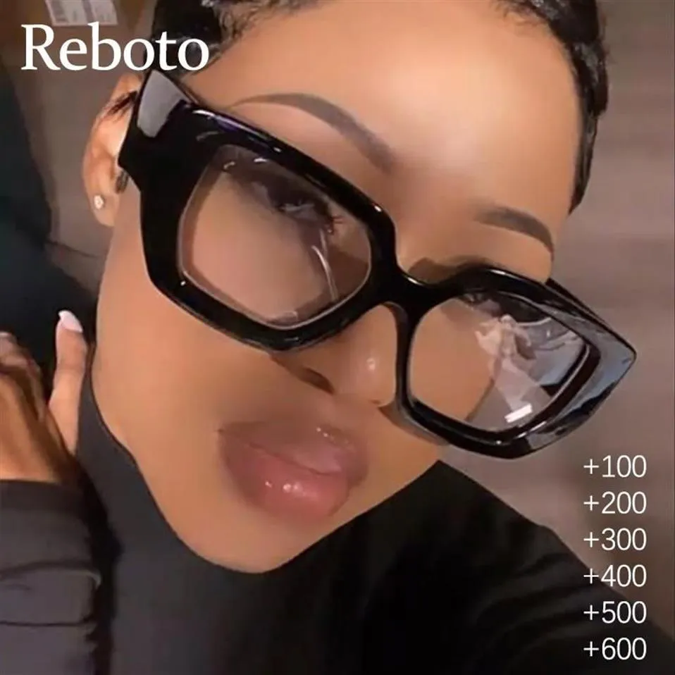 Solglasögon varumärkesrecept Läsglasögon ram överdimensionerade fyrkantiga dator transparenta kvinnliga glasögon kvinnliga stora optiska eyew260k