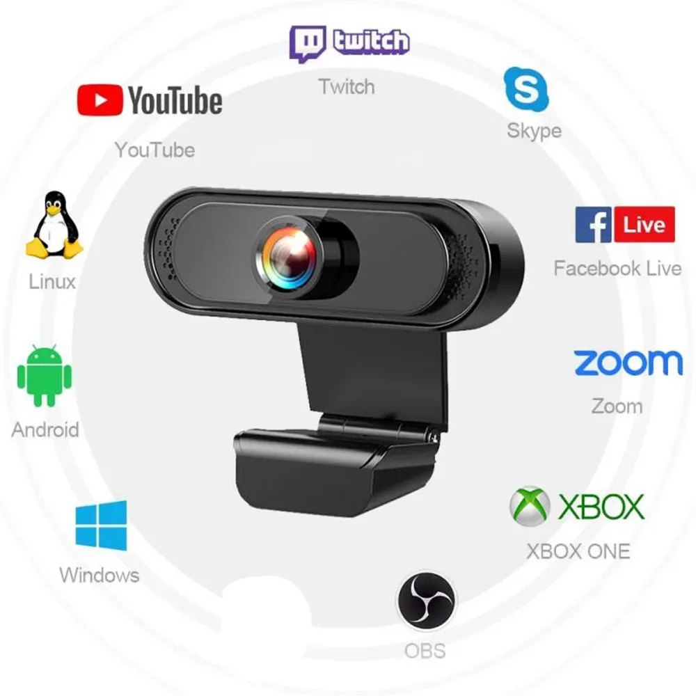 1080P HD Webcam Web Camera Built-in Noise Reduction Microphone 30 ﾰ Angle Of View Webcam Camara Web Cam For Laptop Desktop