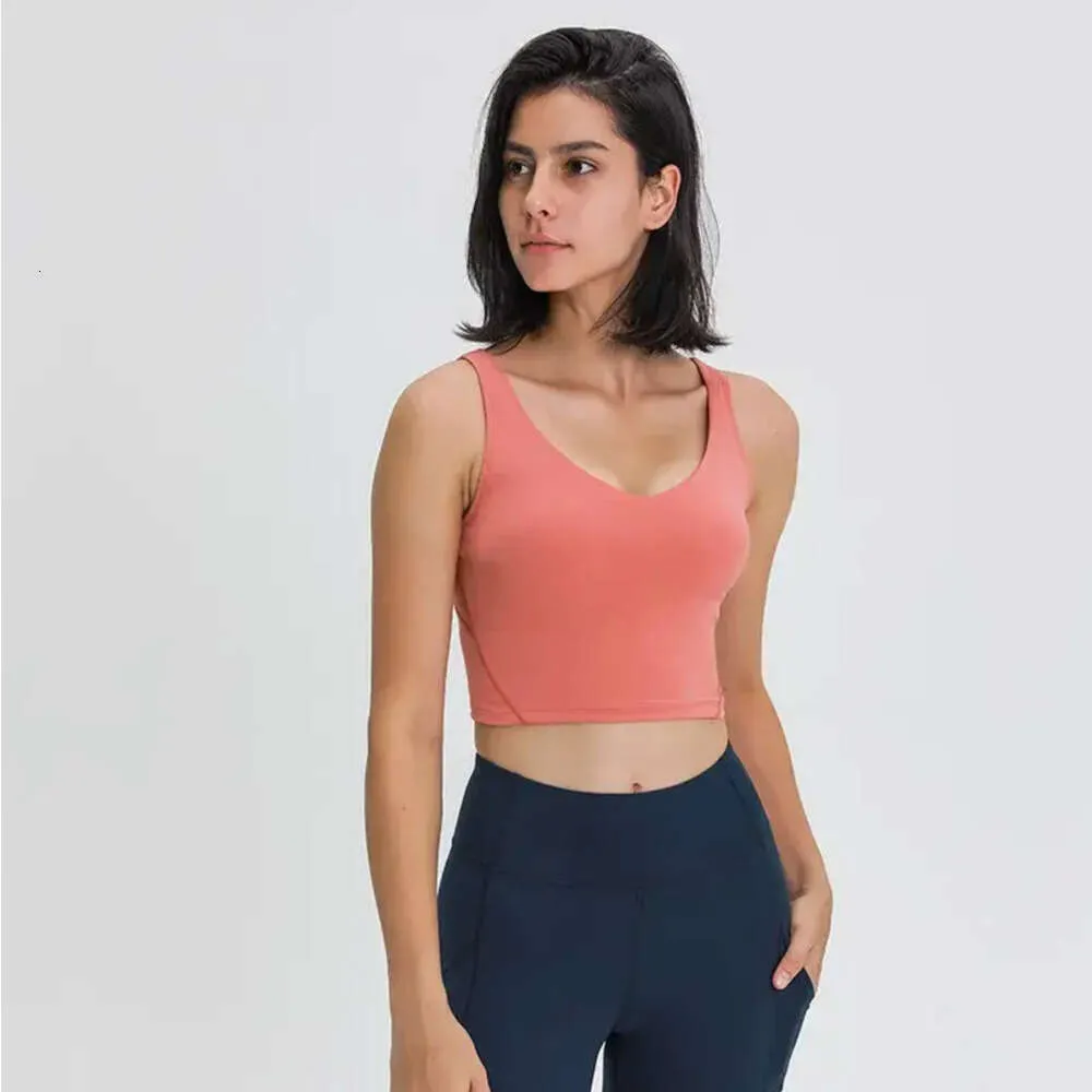 Esportes alinhar tanques correndo ginásio roupas femininas roupa interior à prova de choque de alta resistência fashon yoga esporte sutiã sexy cor sólida colete 688ss 2023