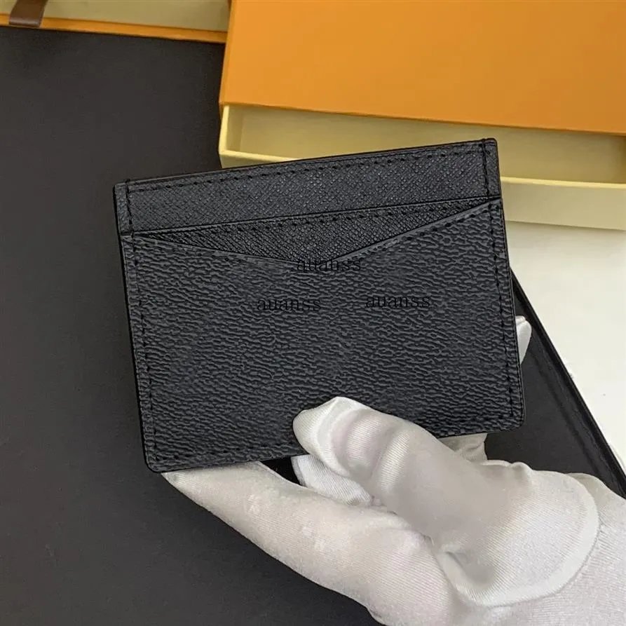 Designer Card Holder Men Womens Cards Holders Black Lambskin Mini Wallets Coin purse pocket Interior Slot Pockets Genuine Leather 294r