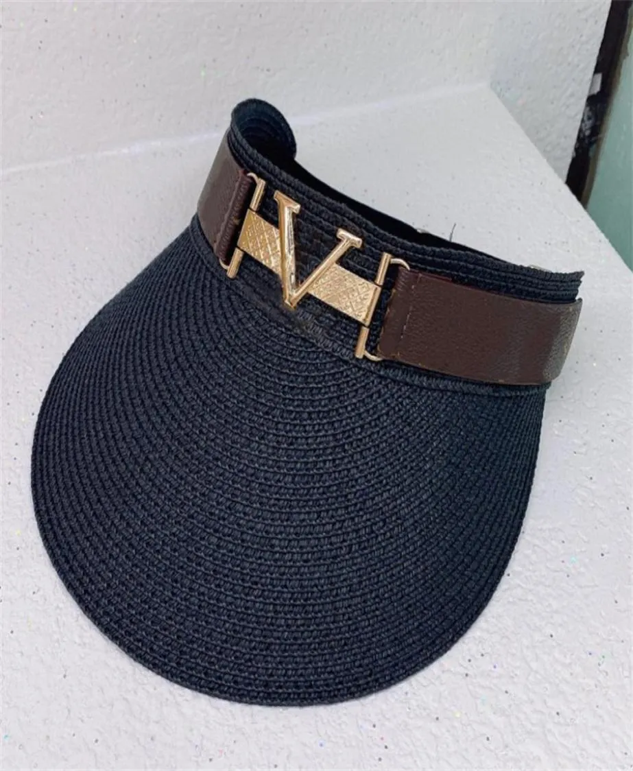 Topless Chapeau de paille Designer Visières d'été Mode Hommes Femmes Chapeaux Crème solaire Plage Personnalité Parasol Caps Haute Qualité8310780