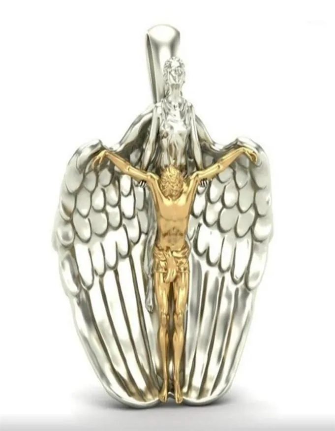 Kedjor Fashion Jesus Angel Wing Necklace Unisex Jubileum Banquet Accessories Special Jewelry Pendant Gift Whole15407932