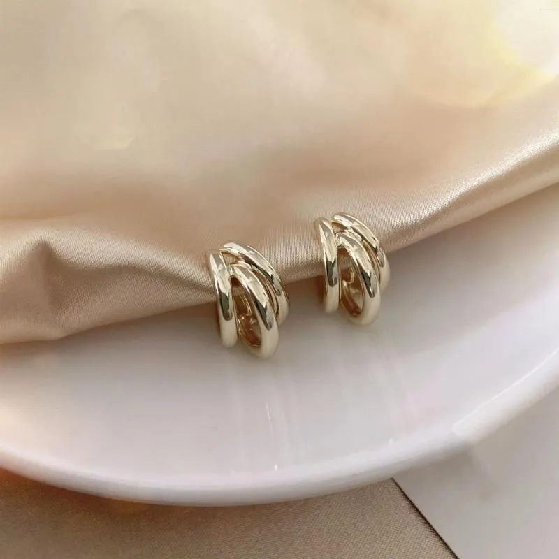 Boucles d'oreilles à dos MOXI, Clip d'oreille en bobine de moustique métallique sans perçage, sens avancé, tempérament Simple, boucle, anneau féminin