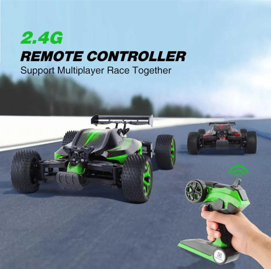 1 18 RCcar 4WD 2 4G 4CH Высокая скорость 20 км H Scal RC игрушка рок-гусеницы двойной мотор привод багги игрушки для мальчиков рождественские подарки MX2004143154812974