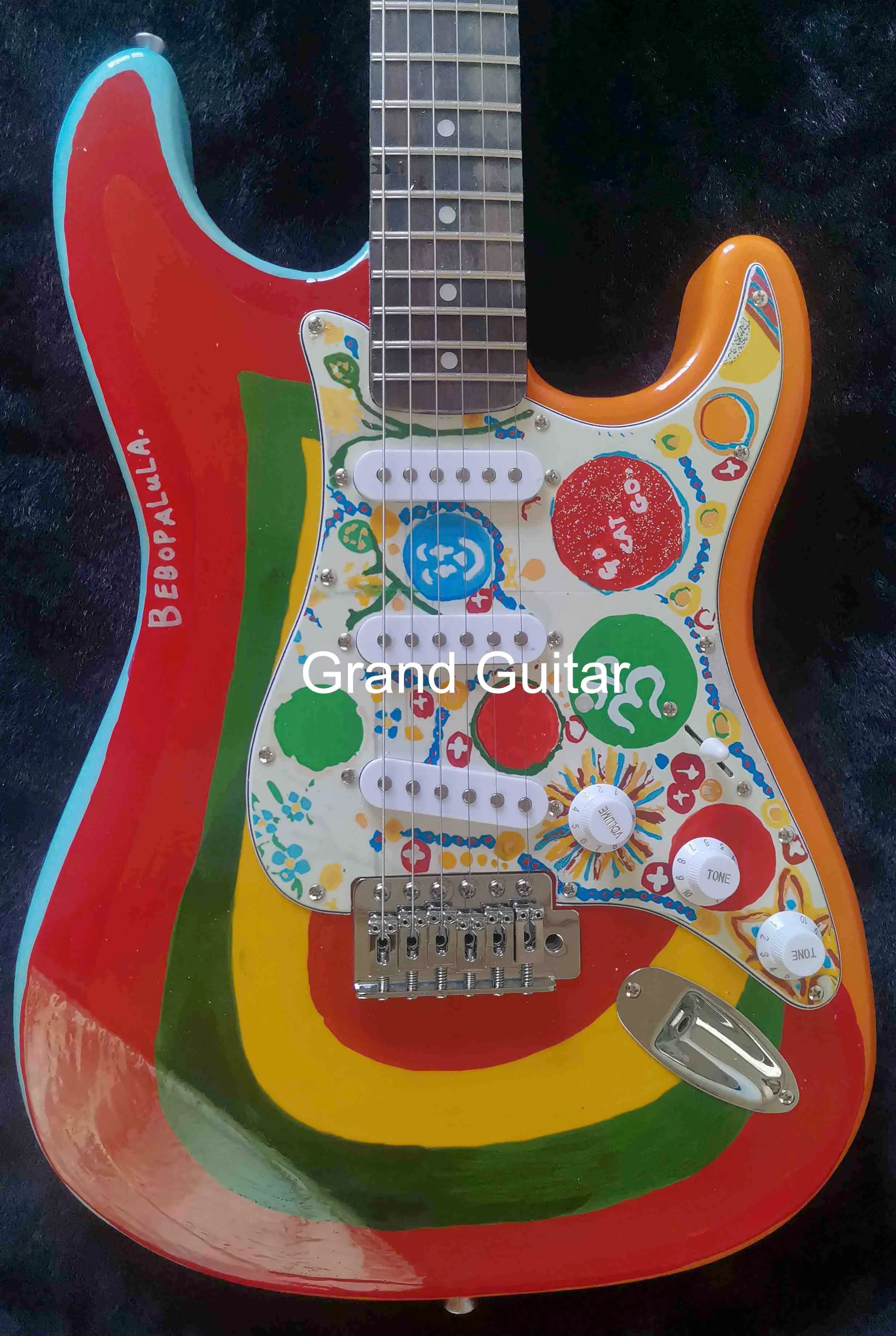 Anpassad TPP George Harrison "Rocky" återutfärdar Beatles Tribute Electric Guitar