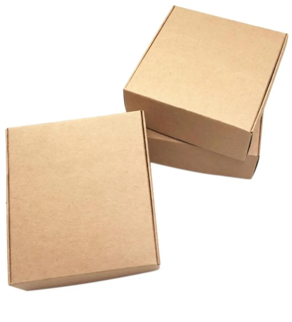 Kraft Papierowe pudełka prezentowe ładne pudełko na pudełko Kraft Mały rozmiar 100pcs2570182