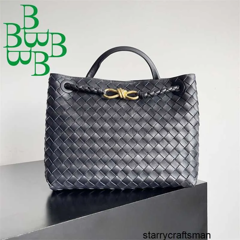 Bolsos con asa superior para mujer BottegavVeneta Andiamo Bolsos 6b Serie tejida Bolso para mujer Piel de oveja de doble cara 2024 Nuevo bolso grande Andiamo horizontal Europeo an HB13