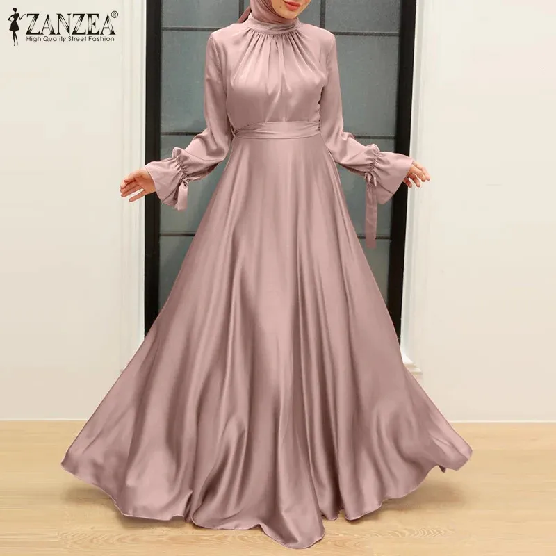 ZANZEA Women's Satin Abaya Maxi Dress | Long Sleeve Solid Dubai Kaftan Muslim Sundress from Dhgate Plus size Dresses - price 52.75 ZANZEA Women's Satin Abaya Maxi Dress | Long Sleeve Solid Dubai Kaftan Muslim Sundress from Dhgate Plus size Dresses - price 52.75