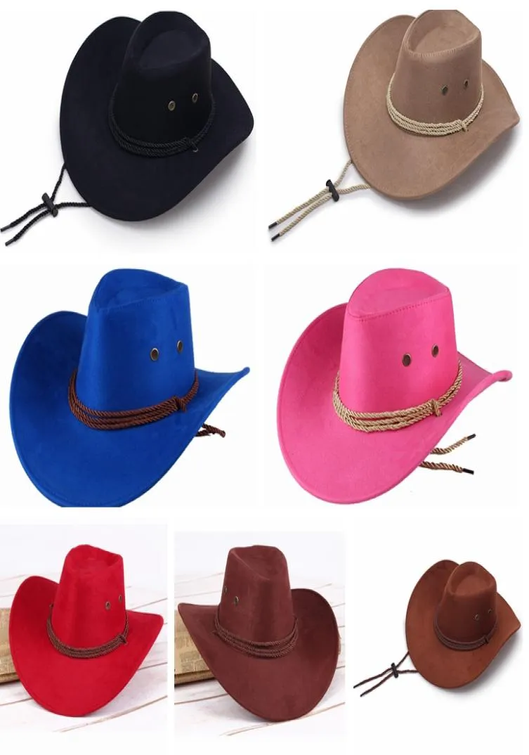 Western Unisex Cowboyhoeden Mannen Retro Zonneklep Ridder Hoed Cowgirl Brede Rand Hoeden Zomer Outdoor Toerisme Hoofddeksels LLA8338573589