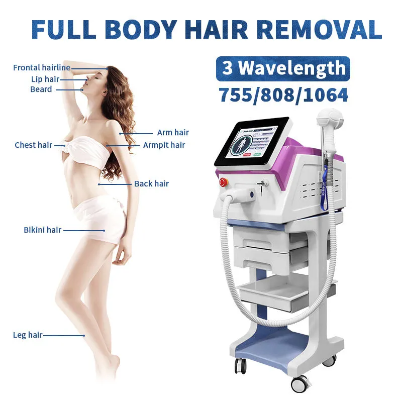 All Type Skin Suit Laser Dioder Hair Removal Machine 755 808 1064NM Portable Diode Laser Beauty Equipment For Salon