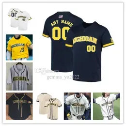 College Baseball Wears Ncaa College Michigan Wolverines Baseball Jerseys Cameron Weston Barry Larkin Joe Stewart Clark Elliott Matt Frey Ril