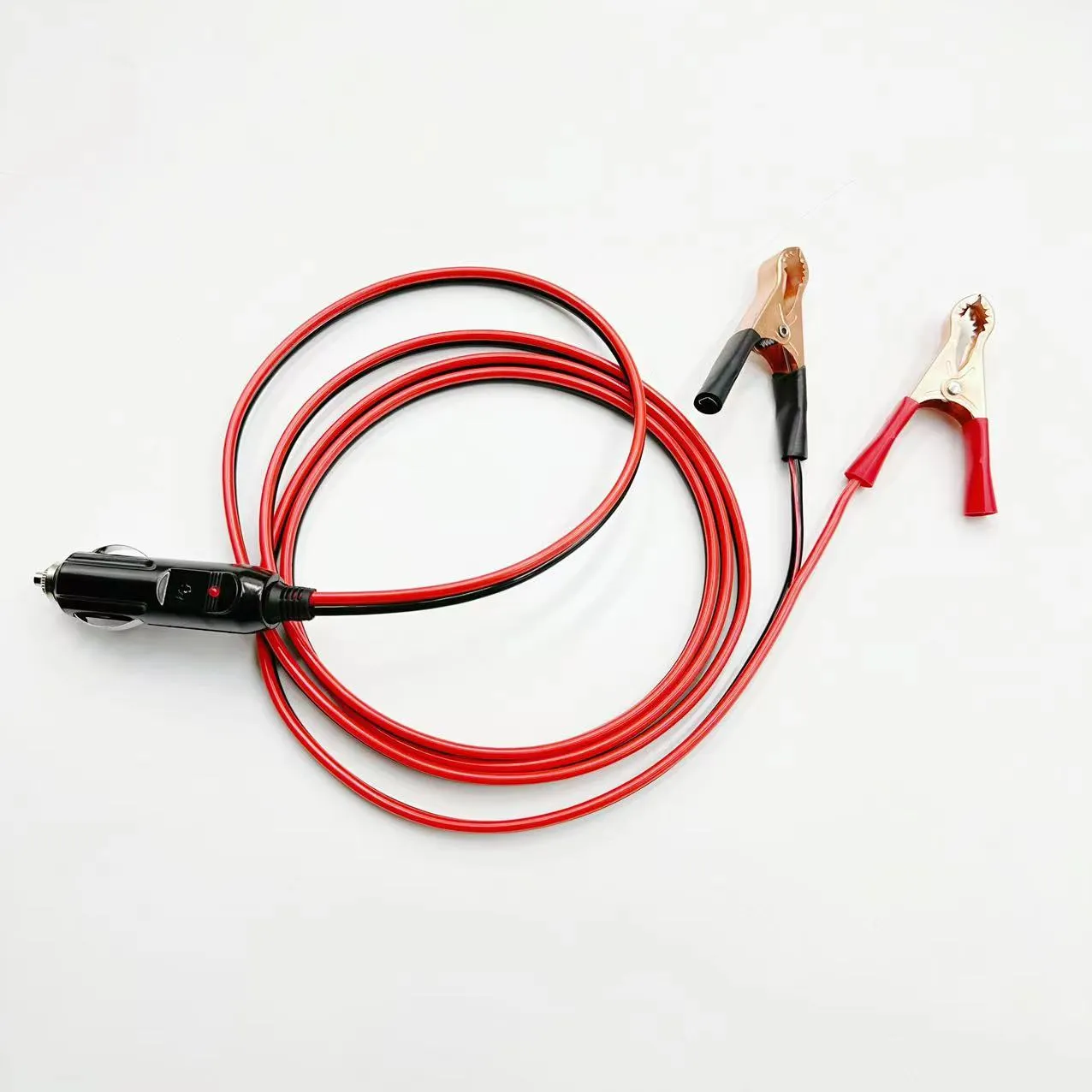 2-meter cigarette lighter charging cable, American standard plug elbow 8-shaped tail plug power wire