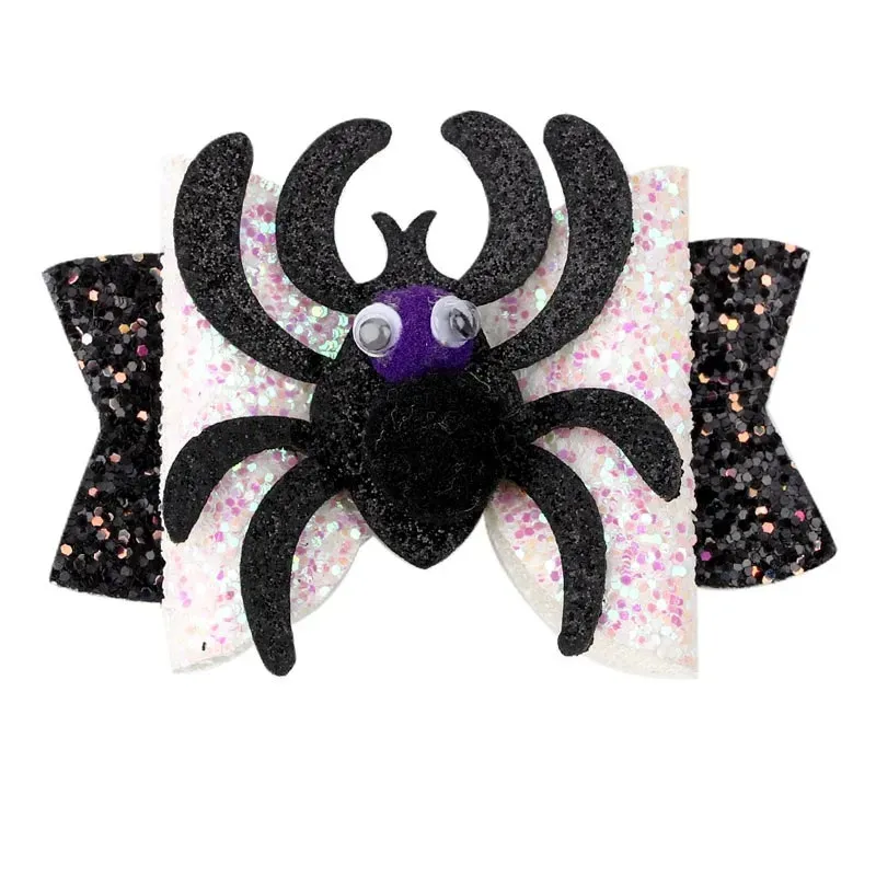 Halloween Hair Accessory Baby Girl Hair Clips Pumpkin Barrettes Hairpin Hair Bow Head Accessories Sequin Spider Ghost For Funy Party M2731