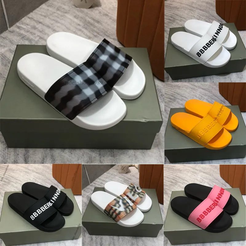 2024 Slides Slides Sandals Slipper Sliders Letters Bur Slippers for Men Women Hot Fashion Fashion Pool Beach Flops with Box 35-46