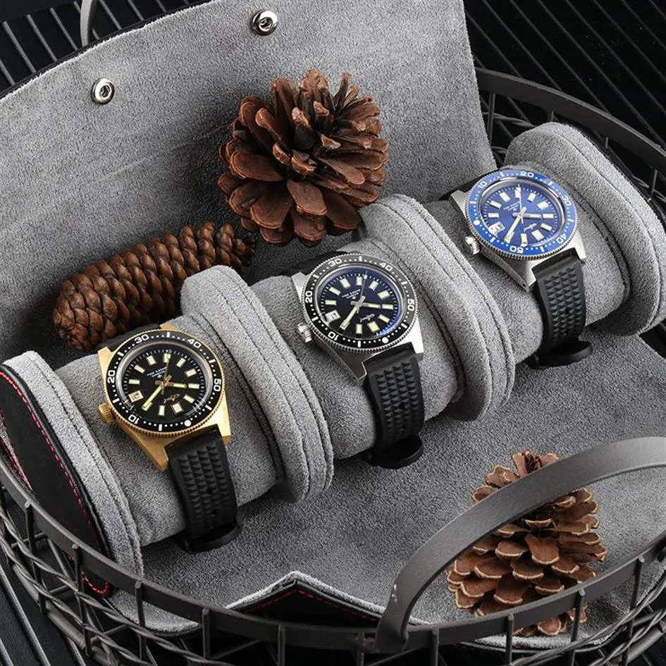 1 2 3 grilles boîte de montre faux cuir support de boîtier de montre organisateur portable pour montres automatiques à quartz boîtes à bijoux affichage cadeau Ro2503