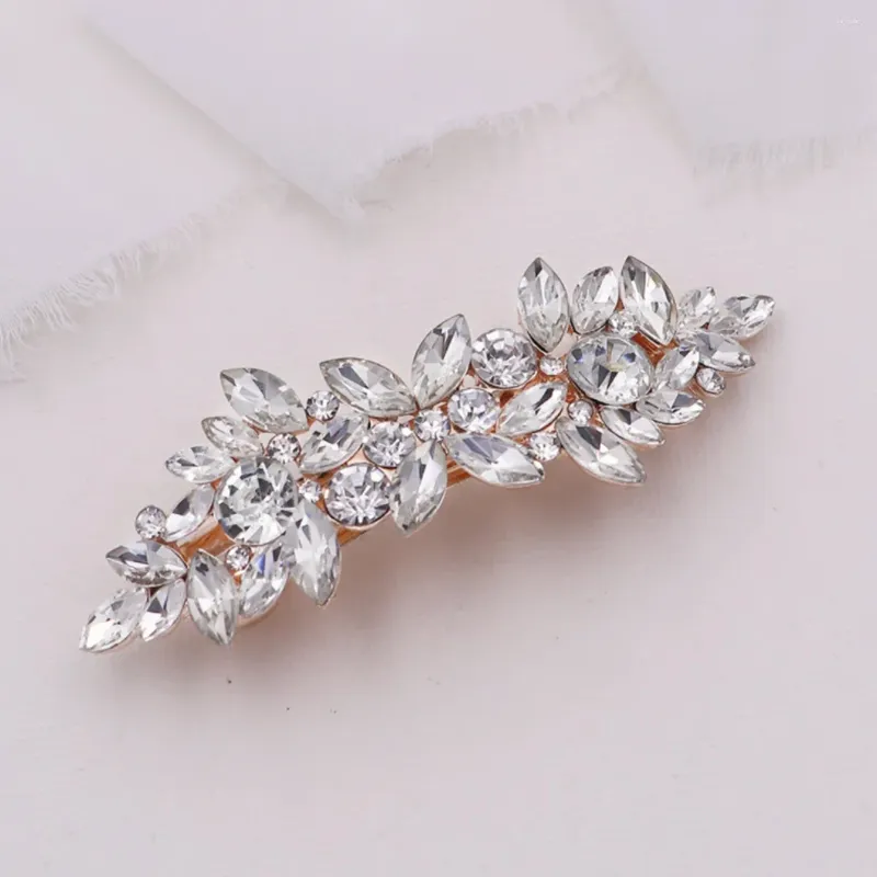 Fermagli per capelli Clip a molla con strass in vetro Testa posteriore Accessori per damigella d'onore per sposa femminile.