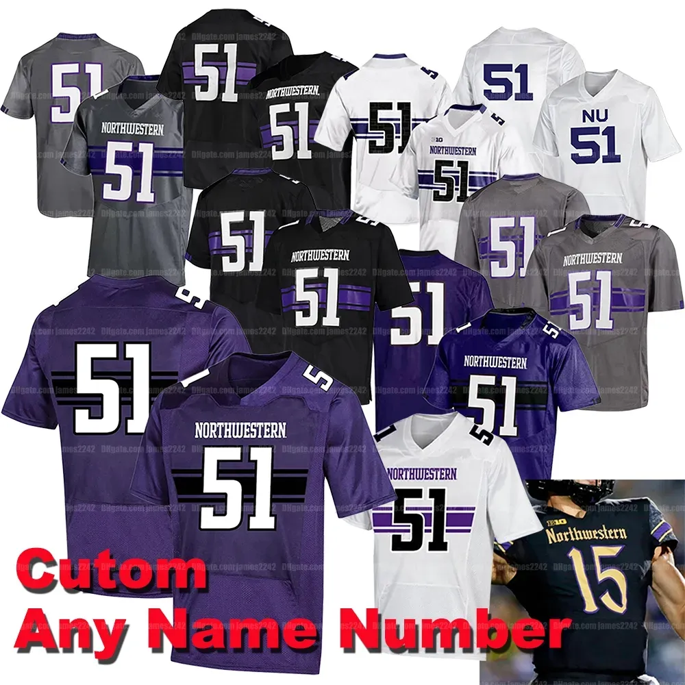 Maglia personalizzata da uomo donna gioventù Northwestern College Football TJ Green Isaiah Bowser Clayton Thorson Evan Hull Riley Lees Jefferson Skowronek