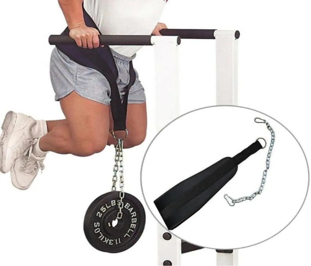 Viktlyftning Dip Belt Sport midja styrketräning Fitness Pull Up Power Chain4099847